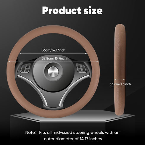 Car Steering Wheel Cover- Universal Car Accessory for Diverse Cars,Anti Slip Odorless Black, for Steering Wheel with a Diameter of 14.5"-15"?Silic...