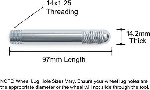 Steel Wheel Hanger Alignment Pin Guide Tool - Metric 14x1.25 Threads - Wheel Lug Bolt Automotive Mechanic Tool Compatible with BMW Mini Cooper - P...