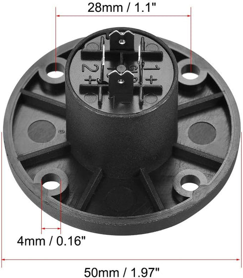 uxcell 4-Pin Speakons Panel Mount Connector,Audio Speaker Jack Twist Lock,Round Speaker Jack Plate with Metal Insert,2Pcs...