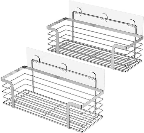 Shower Caddy Adhesive Replacement,Transparent Adhesive for Shower Shelves and Bathroom Organizers,No Drilling Shower Adhesive Strips - 2 Pack...