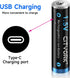 Type-C USB 4 Pack 1.5V AAA 1200mWh Lithium Rechargeable Battery, Constant Output and Fast Charging (Include Type-C USB Cable) (4 Pack USB AAA)...