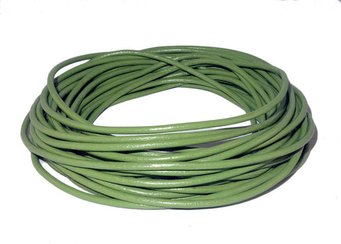 Cords Craft® | 2.0mm Round Leather Cord for Jewelry Making Bracelet Necklaces Hair Accessories Dog Collar Beading Work Hobby and DIY Craft (Green)...