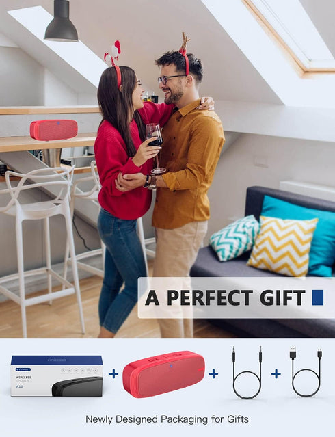 LENRUE Bluetooth Speaker, Wireless Portable Speaker with Loud Stereo Sound, Rich Bass, 12-Hour Playtime, Built-in Mic. Perfect for iPhone, Samsung...