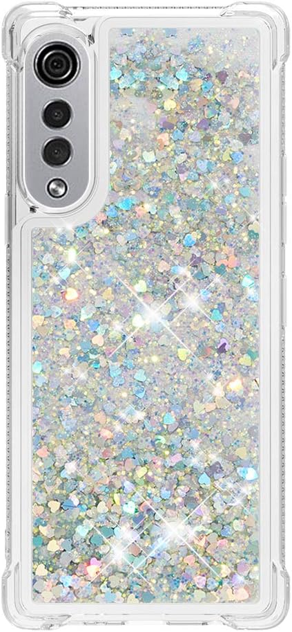 Fit for LG Velvet 5G Fashion Cute Phone Case,Quicksand Flowing Glitter Bling Flowing Liquid Floating Shiny Sparkle Soft TPU Protective Girls Women...
