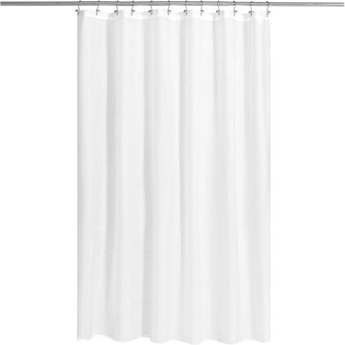 N&Y HOME Fabric Shower Curtain or Liner with Magnets - Soft Cloth Shower Liner with Hotel Quality, Machine Washable - White, 72x72...