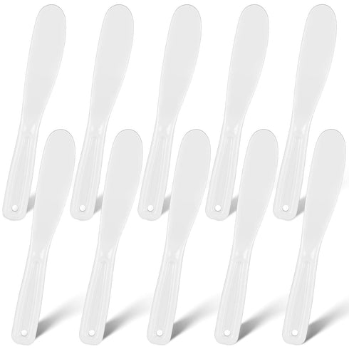 10 Pcs Plastic Cosmetic Spatula Jelly Mask Spatula Skincare Lotion Disposable Spatulas for Facials Face Mask Applicator Makeup Scoop for Facial To...