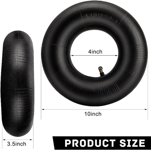 4.10/3.50-4" Inner Tube Tire with TR-87 Bent Valve Stem Replacement Lawn Mower Tire Tubes Wheelbarrow Tires for Tractor Garden Carts Hand Trucks M...