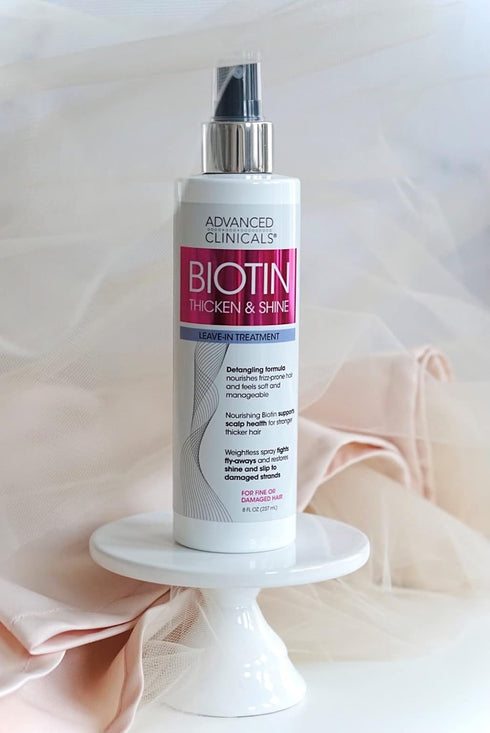 Advanced Clinicals Biotin Hair Spray Thicken & Shine Leave In Treatment, Biotin Detangling Formula Nourishes Fine, Damaged, Or Frizz Prone Hair & ...