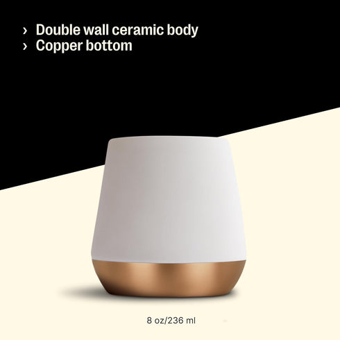 Fellow Joey Double Wall Ceramic Coffee Mug - Refined and Sophisticated, Matte White, Single 8 oz Cup...