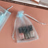 HRX Package 100pcs Organza Favor Bags 4 x 6 inch, Light Blue Mesh Bags Drawstring Sheer Jewelry Pouches for Small Gift Baby Shower Party Candy...