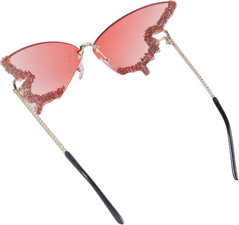 Butterfly Shaped Sunglasses with UV400 Protection Women Glasses for Party & Birthday (Gradient Pink)...