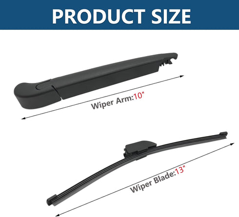 Rear Windshield Wipers Blade Arm Set for Hyundai Elantra GT 2013-2017 / Hyundai Elantra 2012-2017 Back Glass Wiper Arm Blade Replacements All Seas...