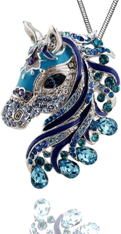 Horse Pendant Necklace 24 inches Chain Gift Boxed Fashion Jewelry...