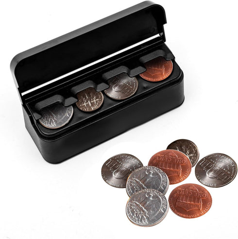 Coin Holder for Car, Mini Change Storage Box for Various Coin Sizes, Universal Portable Auto Money Organizer for Trucks and Vehicles (Black)...