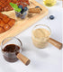 Glass Creamer Coffee Milk Sauce Serving Pitcher/Creamer Jug with Wood Handle...