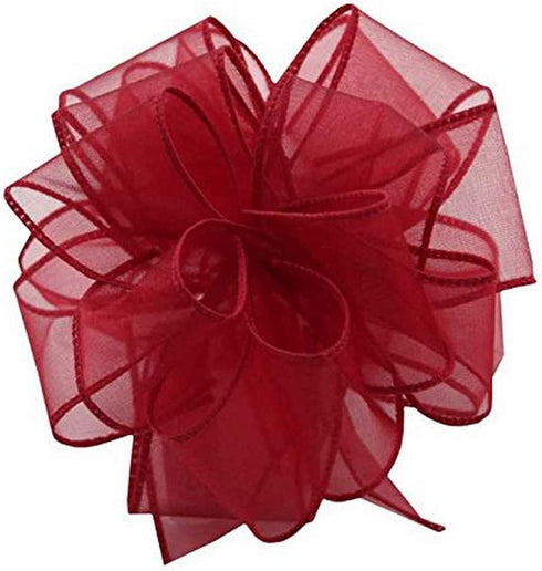 Berwick Offray DWI Sheer Spring Wired Edge Ribbon-1-1/2 Wide X 50 Yards-Burgundy...