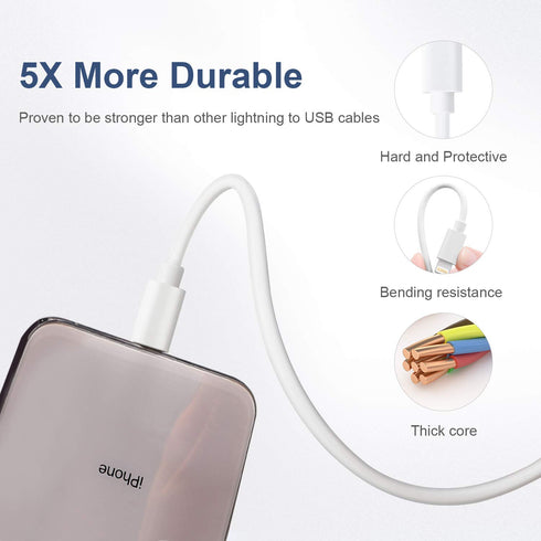Sundix iPhone Charger, 6Pack 3FT Lightning Cable iPhone Charger Cable Charging Cord Compatible iPhone 14/13/12/12Pro/12ProMax/11/11Pro/11Pro MAX/X...