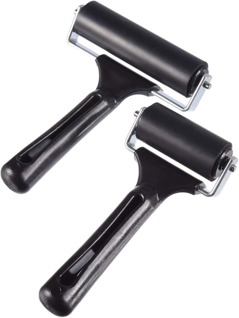 2Pcs Rubber Brayer Roller for Printmaking, Great for Gluing Application Also. (4inch+2.2 inch)...