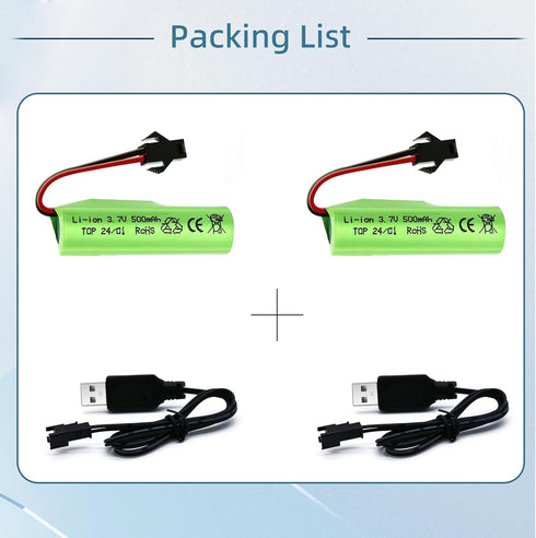 Lithium Battery Rc Car Toy - 3.7V 500mah Li-ion Batteries Rechargeable for Double Sided Rc Stunt Car Trucks Boat Remote Control Toys Cars for E35 ...