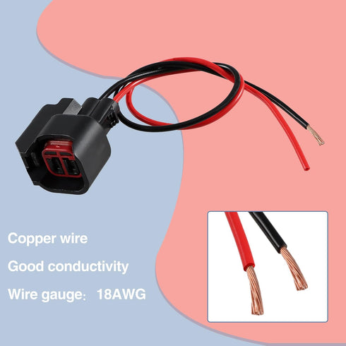 8 Pcs EV6 EV14 Fuel Injector Connector Pigtail Wire Harness Compatible with Chevrolet Suburban 2500 2008-2013/ Ford Mustang 2009-2013/ Lincoln MKS...