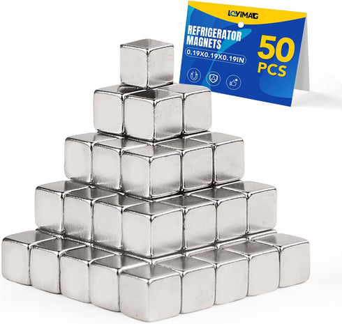 LOVIMAG 50Pcs Fridge Magnets, 5x5x5mm Refrigerator Magnets, Magnets for Fridge, Magnets for Whiteboard, Magnets for Crafts, Small Magnets, Mini Ma...