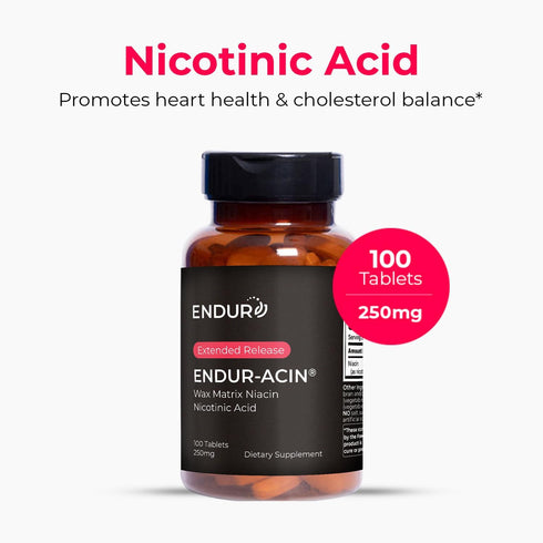 ENDUR-ACIN Niacin, Heart Health & Healthy Cholesterol Balance Supplement, Extended Release for Optimal Absorption, Gluten Free, 250mg (200 Tablets...