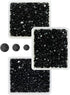 Pure Black Resin Rhinestones for Crafting 3mm 4mm 5mm Dark Black Flatback Jelly Stones Bulk SS10 SS16 SS20 Non-Hotfix Diamonds Gems for Nails Face...