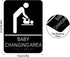 Baby Changing Area Sign for Business, ADA Compliant Braille Restroom Sign, 8.27 x 5.9 inch Diaper Changing Station Sign with Adhesive Back, Black ...