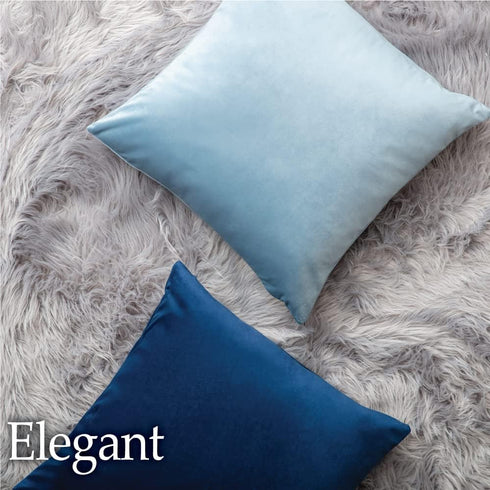 lalaLOOM Velvet Throw Pillow Covers, Set of 2, 18x18 Decorative Square Pillows Home Decor, Soft Accent Cases, Silky Machine Washable Pillowcases f...