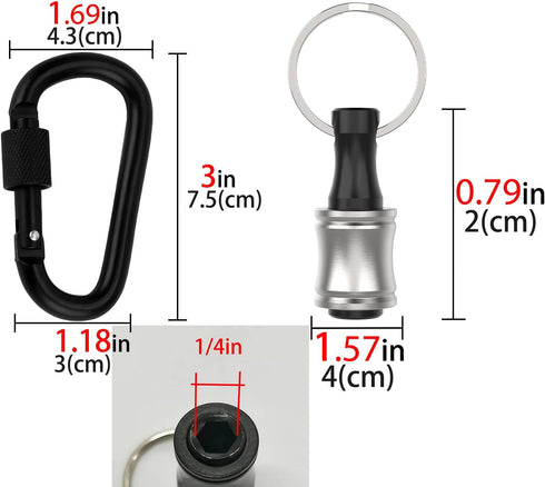 1/4 Inch Bit Holder Keychain, Hex Screwdriver Bits Holder Extension Bar, Quick Change Screw Bit Holder for Most Electric, Hand-held Screwdrivers a...