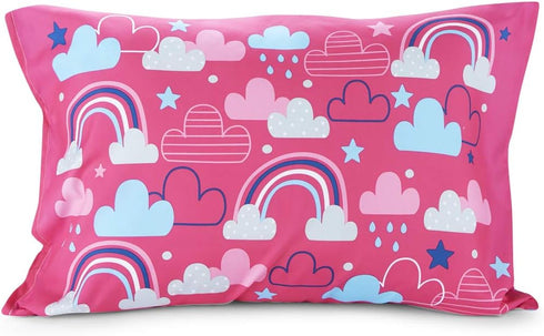 Funhouse Let's Chase Rainbows 4 Piece Toddler Bedding Set – Includes Comforter, Sheet Set – Fitted + Top Sheet + Reversible Pillowcase for Girls B...