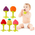 NASHRIO Baby Teething Toys Pack of 5 - Silicone BPA Free Natural Organic Freezer Safe Teethers for Newborn Infant, Soft & Textured - Babies Shower...