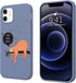 JOYLAND Blue Soft Liquid Silicone Rubber Slim Phone Case Cover with Microfiber Linin for iPhone XR Case Cute Sloth in The Tree Coffee Phone Cover ...