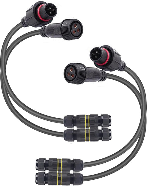 Waterproof Connectors 3 Wire, 16AWG Male Female Plug LED Connector with M16 Electrical Cable Connector,IP68 20CM Extension Cable for Car, Truck, B...