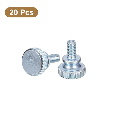 uxcell M4x10mm Knurled Thumb Screws,20pcs Carbon Steel Zinc Plated Flat Knurled Head Fully Threaded Thumb Screws Bolts Fastener...