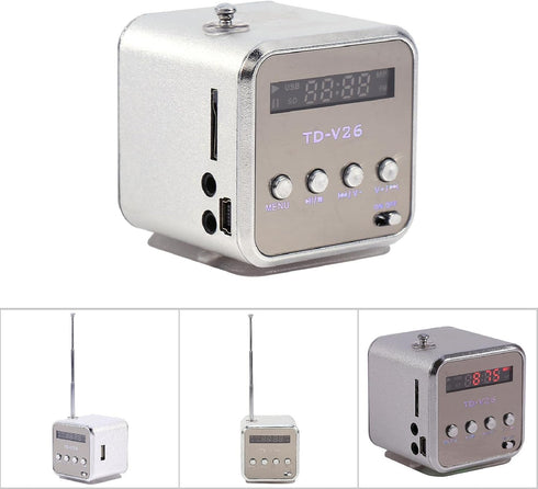 fosa Portable FM Radio & Bluetooth 5.0 Speaker 2 in 1, Digital Portable Mini Speaker Music MP3/4 Player/TF USB Disk Speaker FM Radio for Outdoor/I...