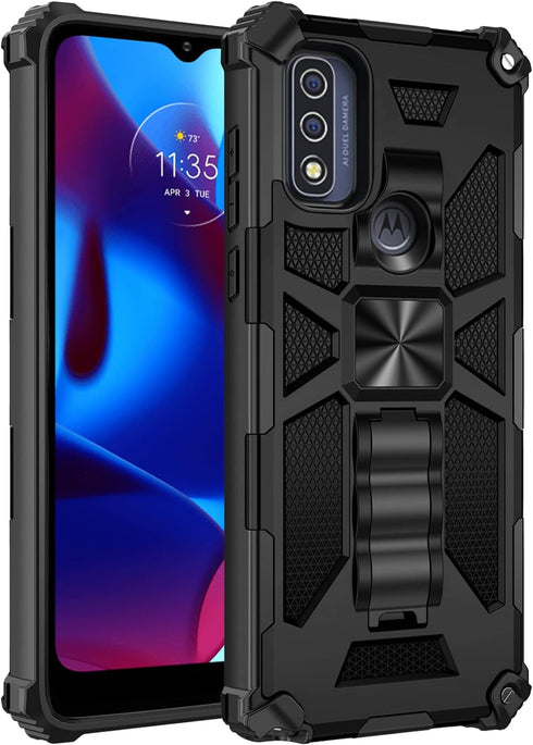 for Moto G Pure 2021 /Moto G Power 2022 Case, Military Grade, Drop Tested Cover, Built-in Kickstand Compatible with Magnetic Car Mount, Protective...