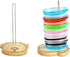 2 Packs Revolutionary Tumbler Lid Organizer, Detachable Bamboo Cup Lid Organizer, Vertical Storage for 10 Lids and More, Keep Kitchen Cabinets Clu...