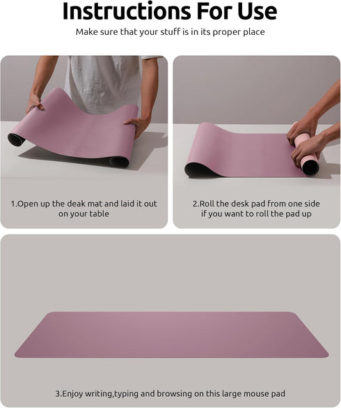 YSAGi Dual-Sided Leather Desk Pad, Office Desk Mat, PU Leather Desktop Protector, Large Mouse Pad, Laptop Desk Pad, Waterproof Desk Writing Pad fo...