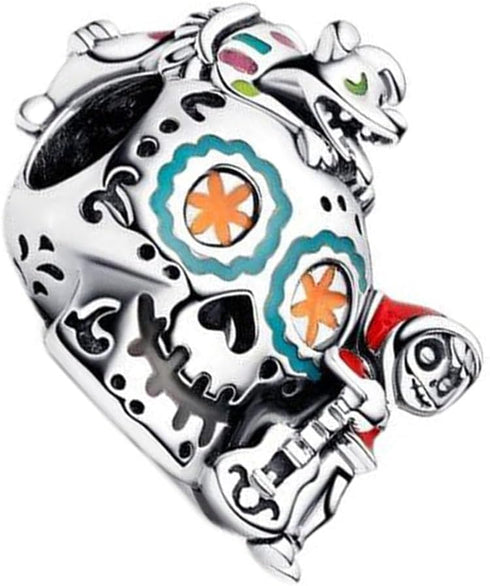 Pixar Coco Miguel & Dante Skull Glow-in-the-dark Charm Fit Women Bracelet Necklaces Fashion Gifts 925 Sterling Silver DIY Jewelry...