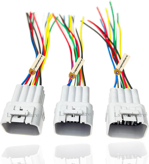 Lsgoodcare 6Pcs 12 Pin Way Waterproof Electrical Connector Plug with Nylon Housing Terminal Sockets Male Female with 18Awg 5.9In Cable for Car Aut...