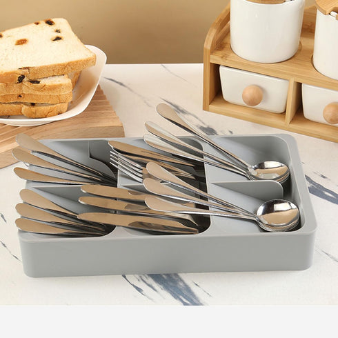 6 Slots Silverware Cutlery Drawer Organizer, Kitchen Drawer Utensil Tray for Flatware, Cutlery, Spoon and Knives Drawer Storage Organization Keep ...