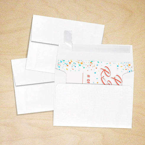 LUXPaper A2 Invitation Envelopes | Peel & Press | 4 3/8" x 5 3/4" | White Linen | 80lb. Text | 50 Qty...