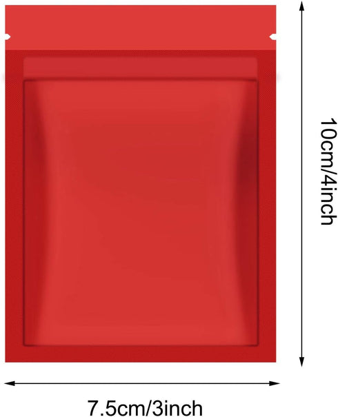 Blulu 100 Pieces Resealable Foil Proof Bags Scent Proof Flat Pouch Clear Smell Sealable Packing Bags Iridescent for Food Storage Snack Jewelry(3 x...