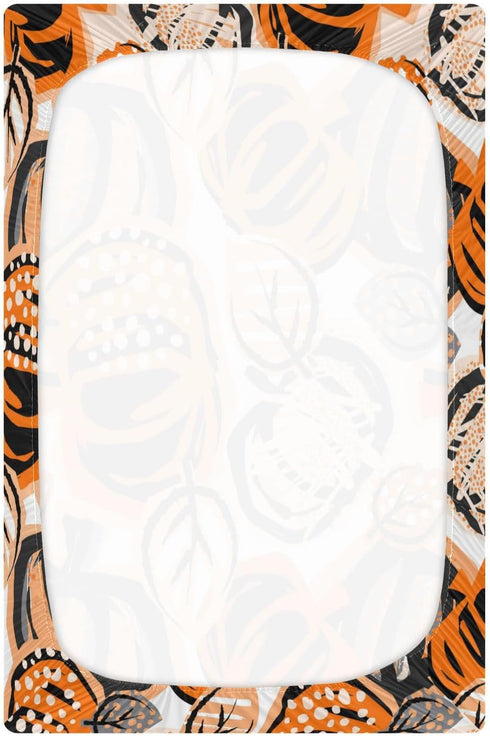 Thanksgiving Pumpkin Boys Girls Bassinet Sheets Autumn Fall Halloween Baby Cribs Sheets Play Sheets Playard Sheet Toddler Stretchy Bed Sheet for B...