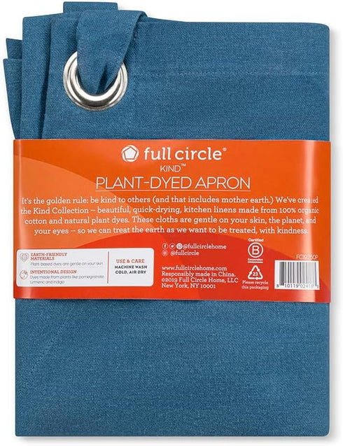 Full Circle Kind Collection Plant-Dyed Organic Cotton, Apron, Indigo...