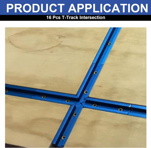4Set T-Track Intersection kit Blue for Woodworking, Universal Aluminum T Tracks Tool Accessories...