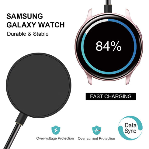 Trami 2 Pack Compatible with Samsung Galaxy Watch 7/6/6 Classic/5/5 Pro/4/4 Classic/3/Active/Active Wireless Charging Dock,Replacement USB Charger...