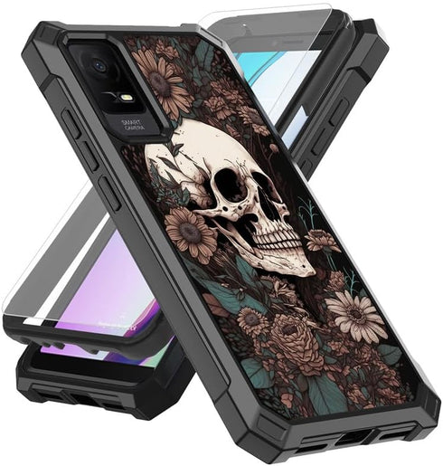Case for TCL iON X T430W /TCL 40z/TCL iON V T430M/ T430V/T607 Phone Case with Screen Protector (Tempered Glass),Slim TPU Rugged Corners Drop Prote...