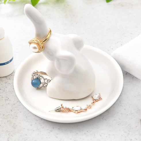 PUDDING CABIN Elephant Gifts for Women Wedding Ring Holder Ring Dish Christmas Gifts for Women Mom Girls Aunt Sisters Engagement Bridal Shower Xma...